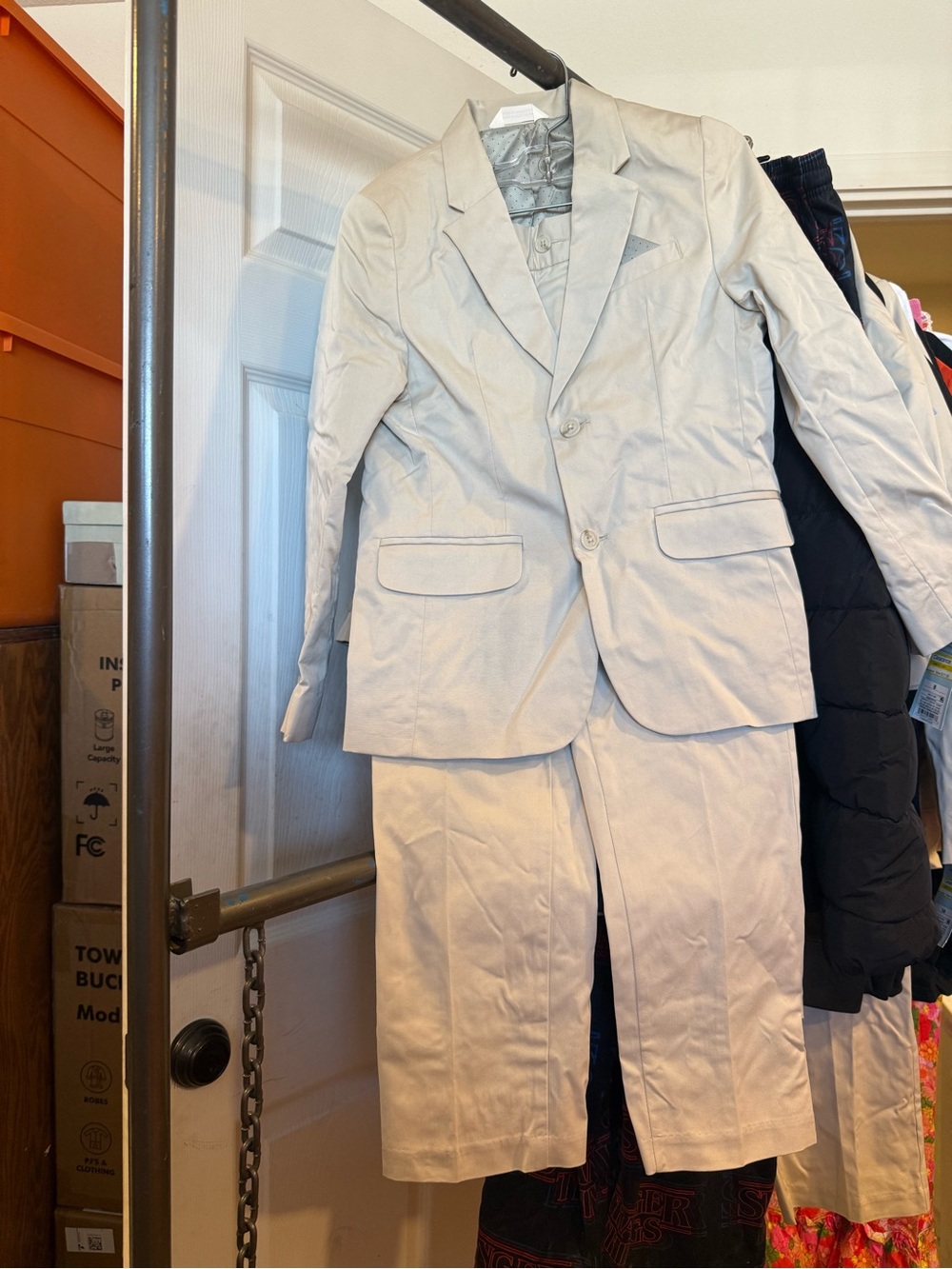 Cat & Jack Boys Beige Matching Blazer and Trousers Set